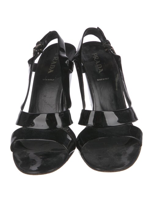 Prada Patent Leather Slingback Sandals