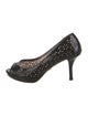 Prada Patent Leather Eyelet Trim Pumps