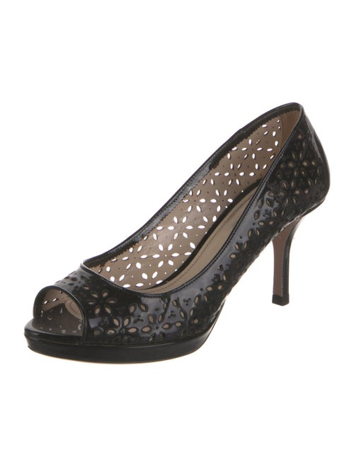 Prada Patent Leather Eyelet Trim Pumps
