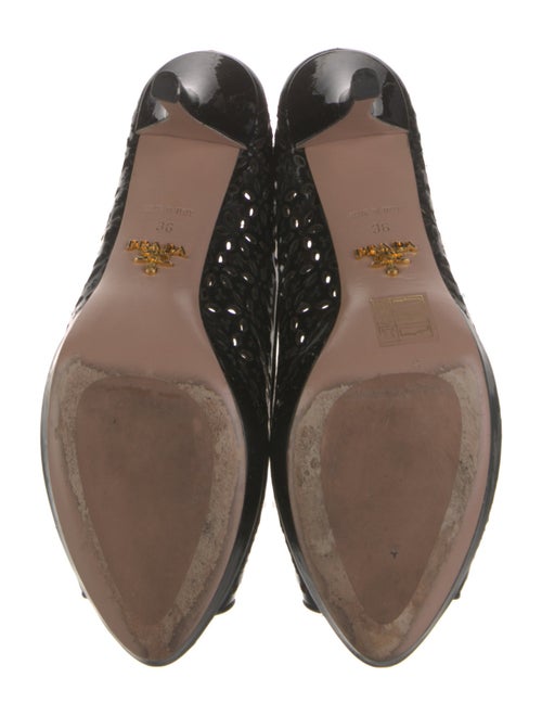 Prada Patent Leather Eyelet Trim Pumps