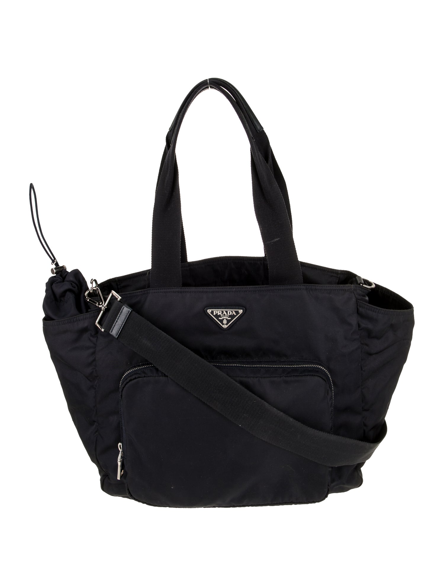 Prada Enameled Metal Triangle Diaper Bag