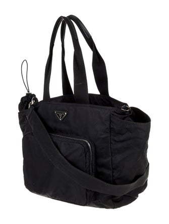 Prada Enameled Metal Triangle Diaper Bag