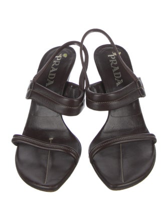 Prada Leather Slingback Sandals