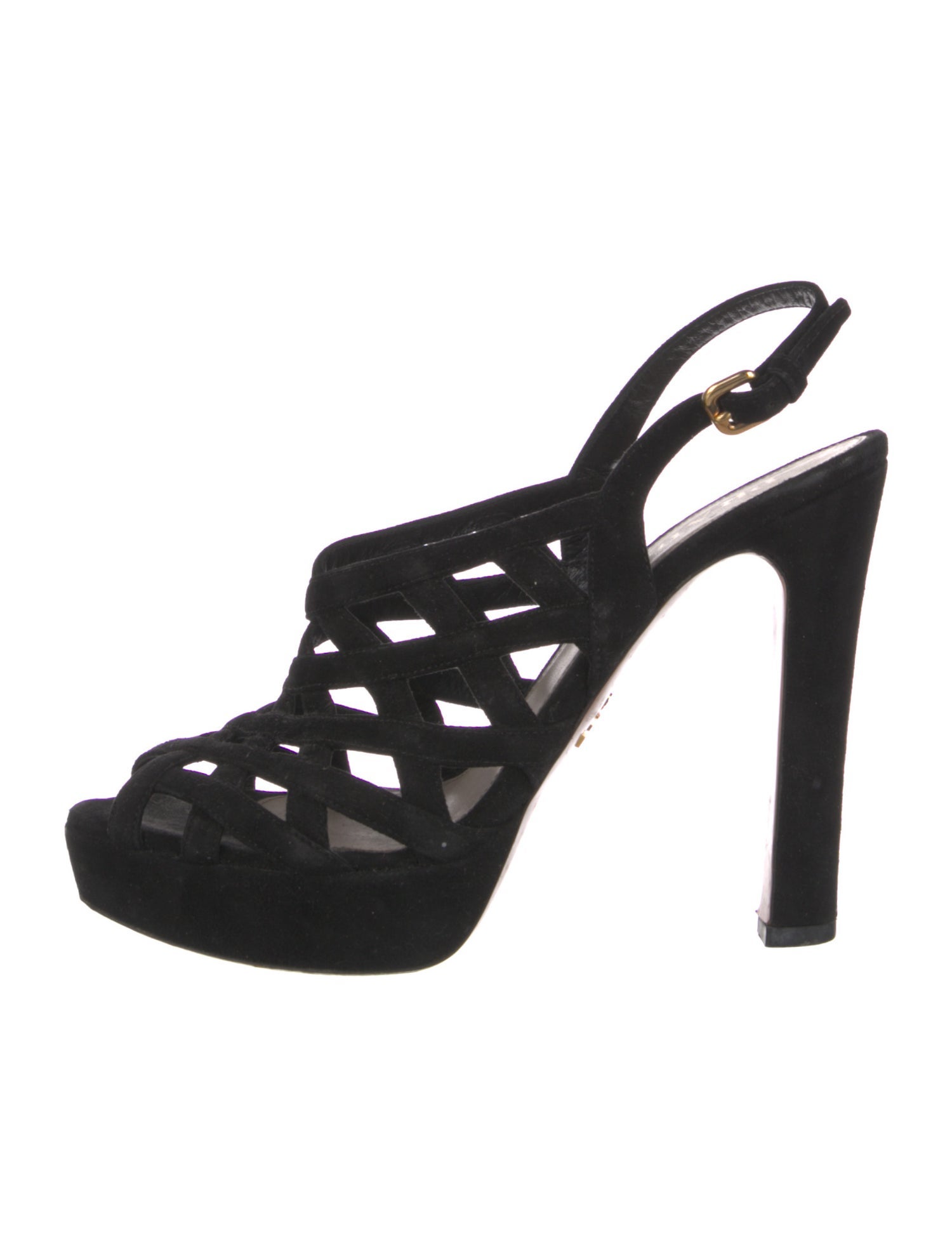 Prada Suede Cutout Accent Slingback Pumps