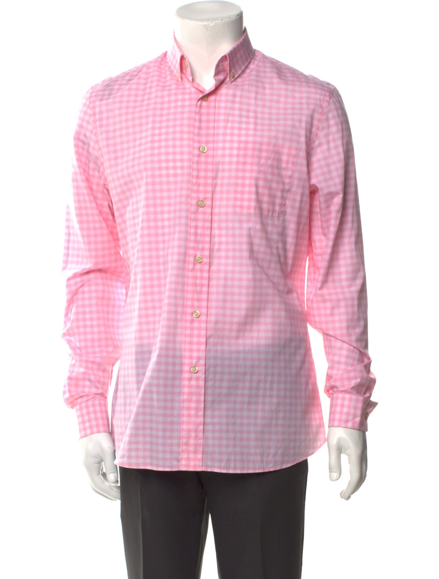 Prada 2015 Plaid Print Dress Shirt