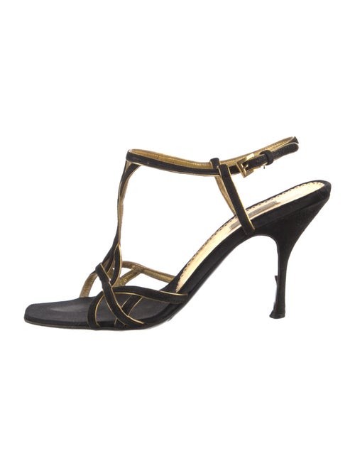Prada Suede T-Strap Sandals