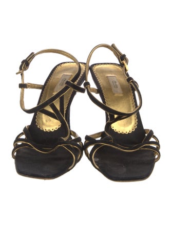 Prada Suede T-Strap Sandals