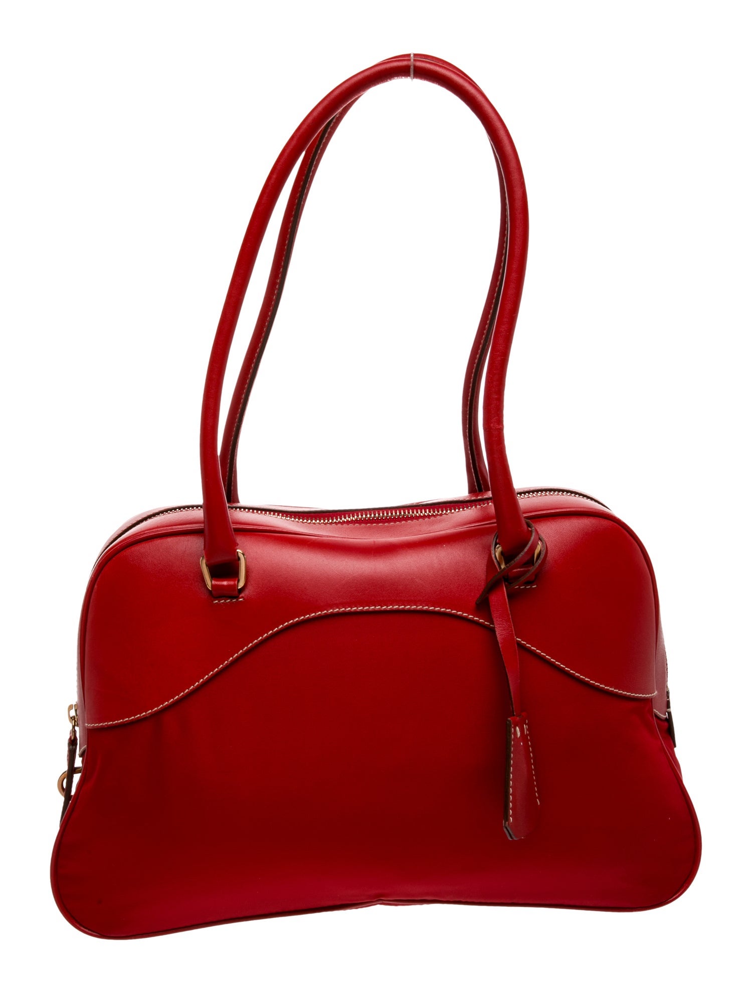 Prada Enameled Metal Triangle Bauletto