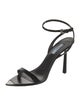 Prada Enameled Metal Triangle Leather Sandals