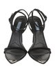 Prada Enameled Metal Triangle Leather Sandals