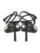 Prada Enameled Metal Triangle Leather Sandals
