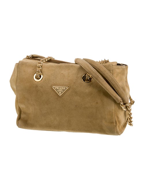 Prada Enameled Metal Triangle Shoulder Bag