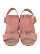 Prada Suede Fringe Trim Accent Slingback Sandals