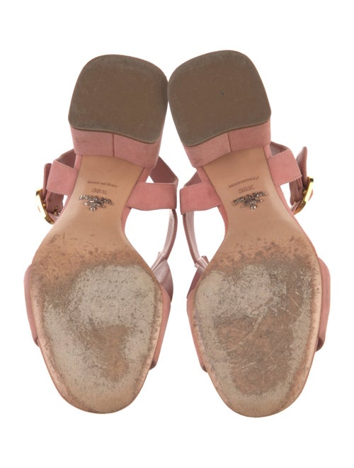 Prada Suede Fringe Trim Accent Slingback Sandals