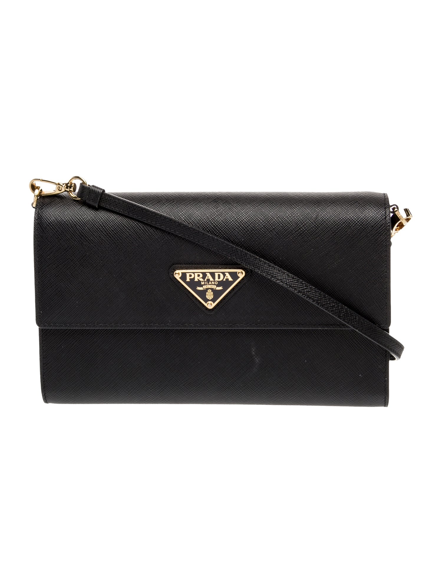 Prada Enameled Metal Triangle Shoulder Bag