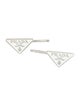 Prada Silver Triangle Emblem Hair Clip Set