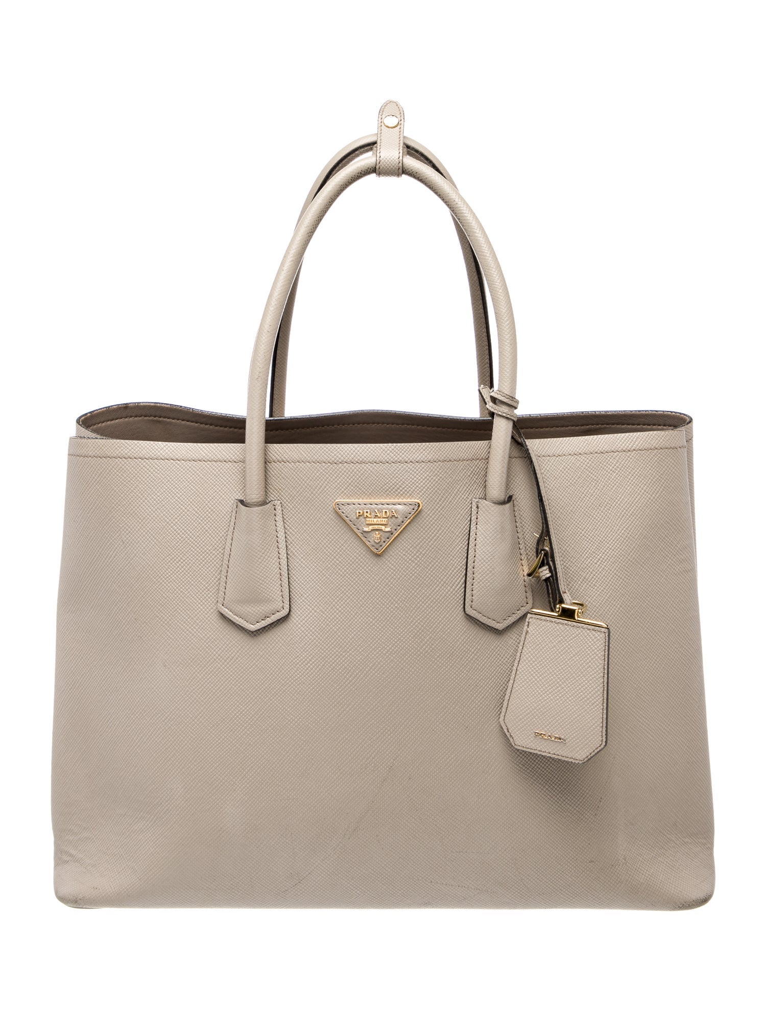 Prada Enameled Metal Triangle Double Bag Medium