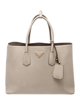 Prada Enameled Metal Triangle Double Bag Medium