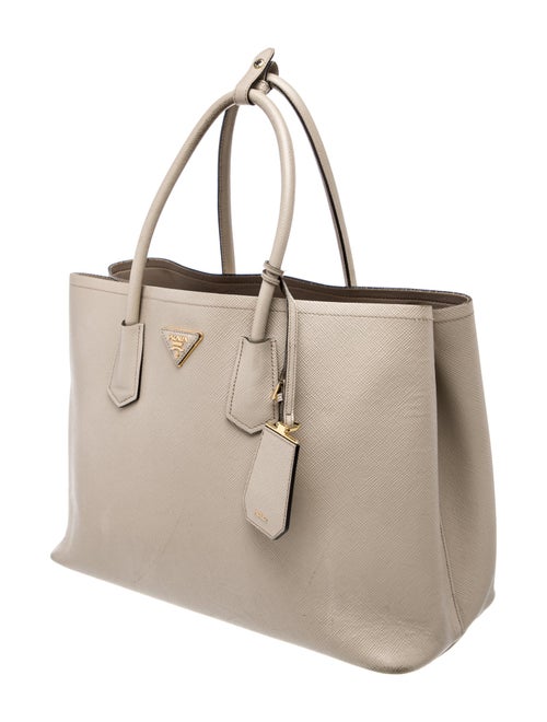 Prada Enameled Metal Triangle Double Bag Medium