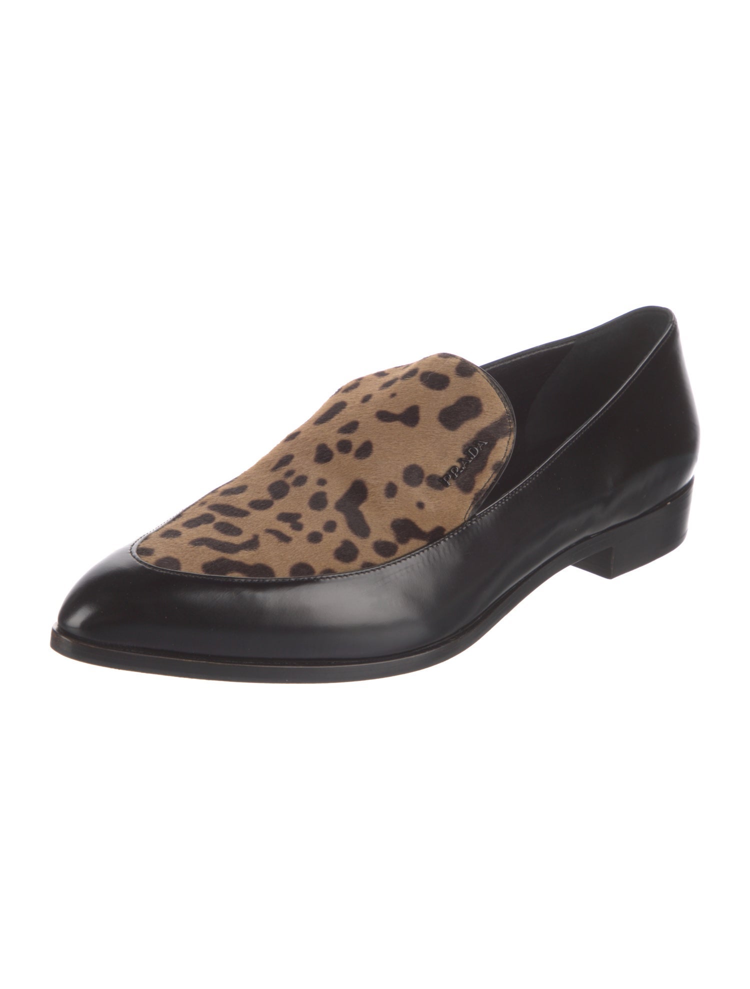 Prada Ponyhair Animal Print Loafers