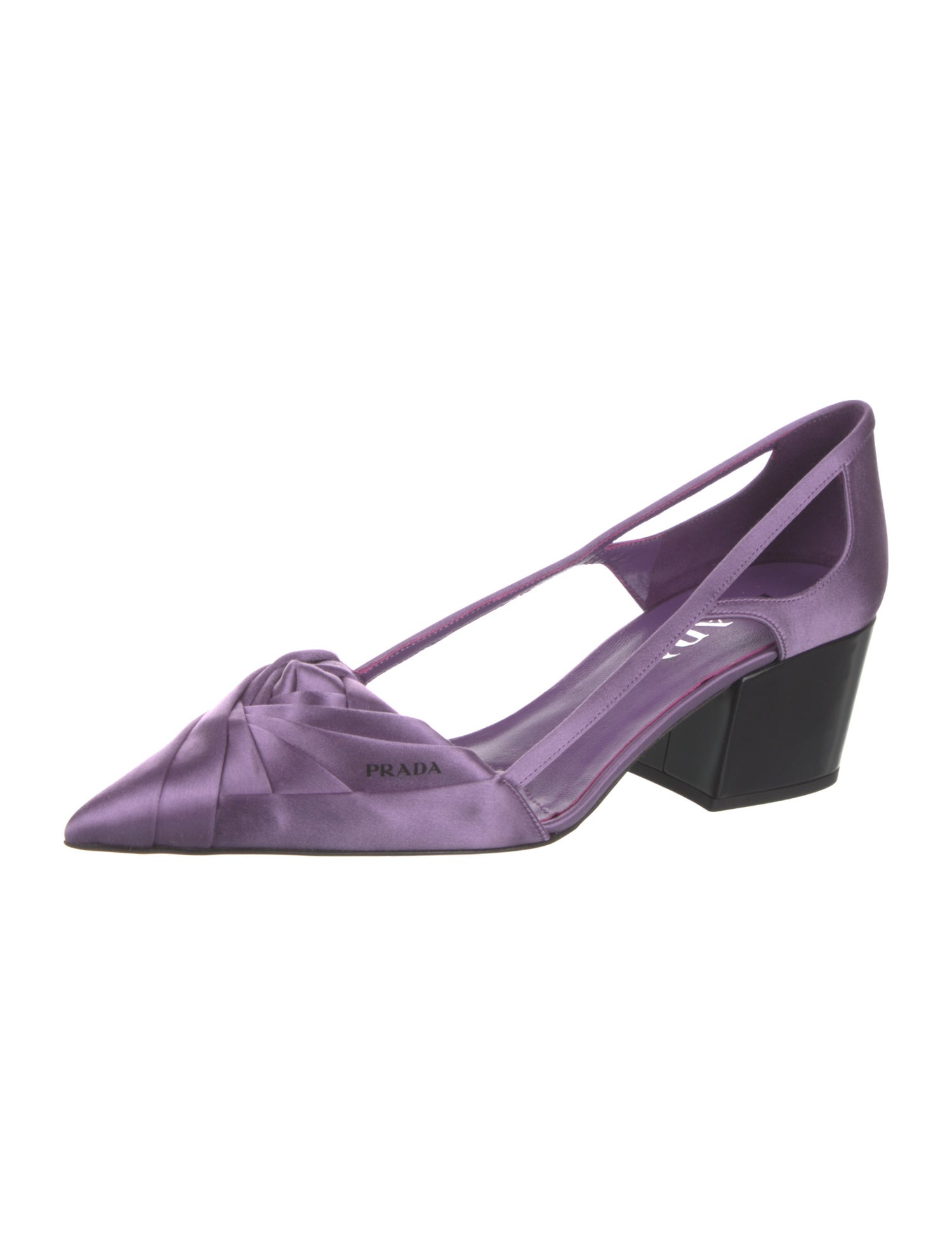 Prada Satin Colorblock Pattern Slingback Pumps