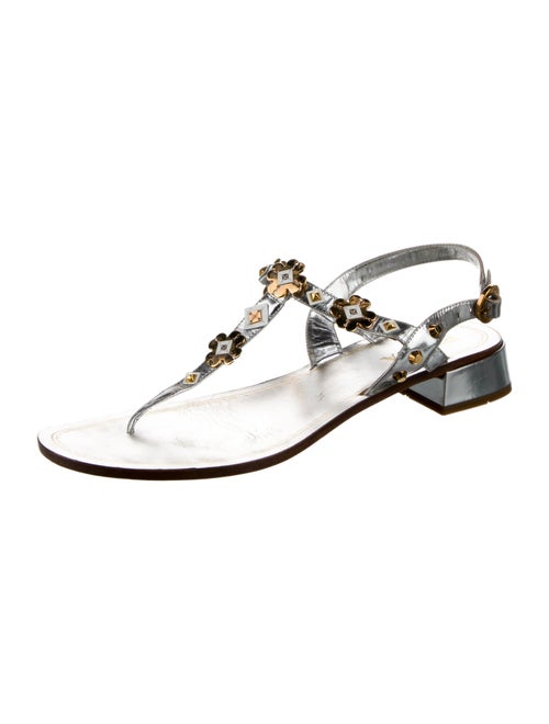 Prada Leather T-Strap Sandals