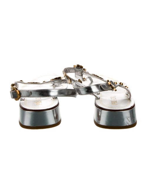 Prada Leather T-Strap Sandals