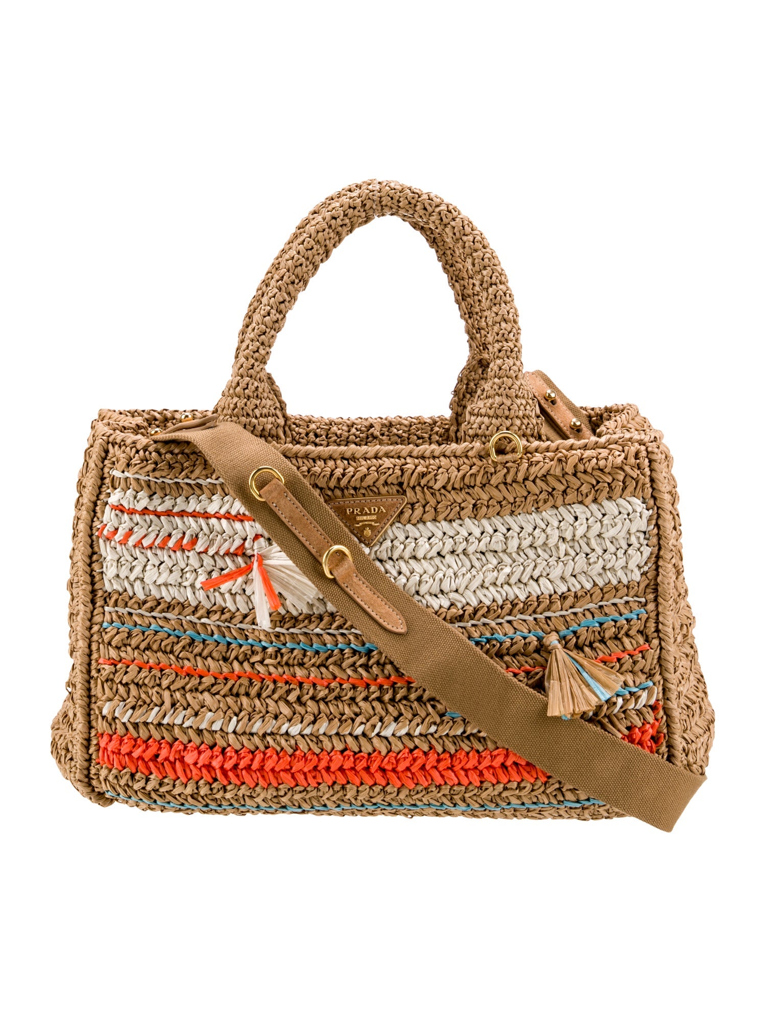 Prada Raffia Grass Top Handle Bag