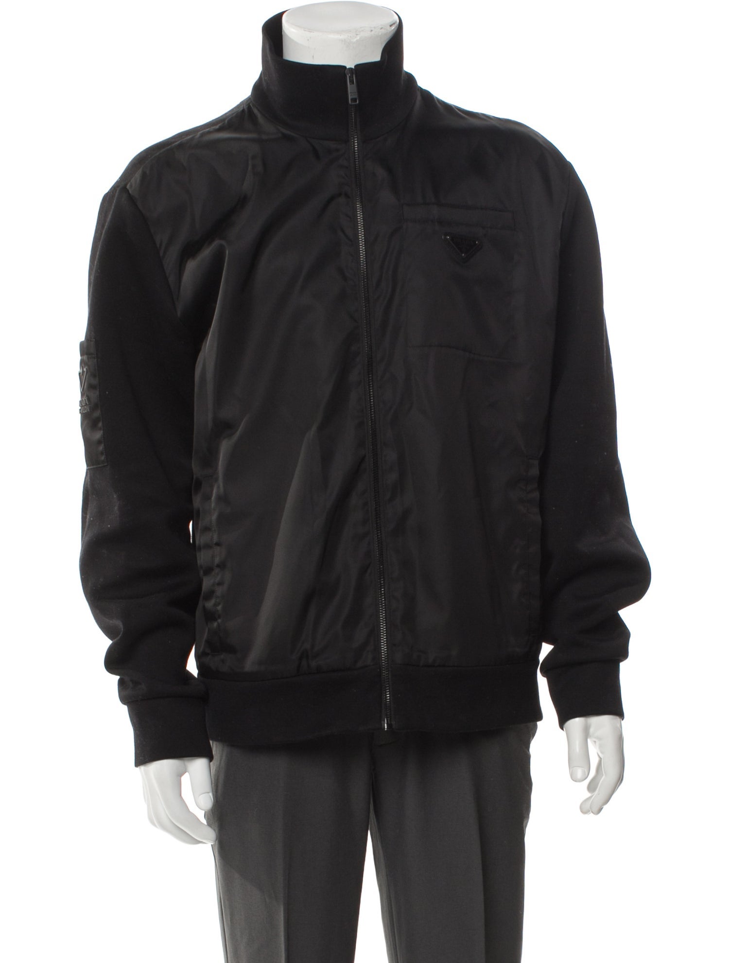 Prada 2021 Enameled Metal Triangle Windbreaker