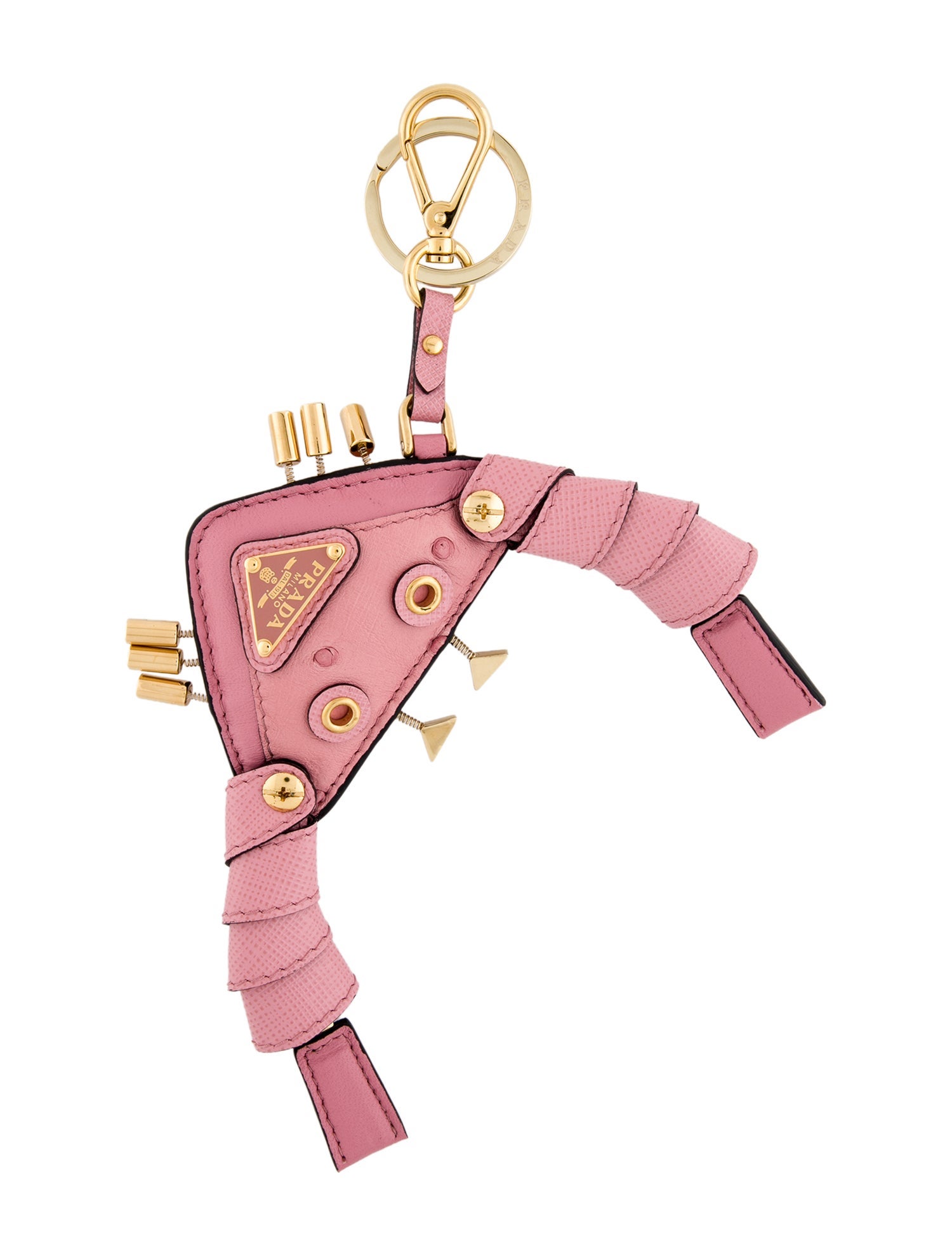 Prada Ostrich Leather Crab Charm Keychain