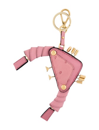 Prada Ostrich Leather Crab Charm Keychain