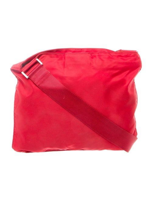 Prada Enameled Metal Triangle Messenger Bag