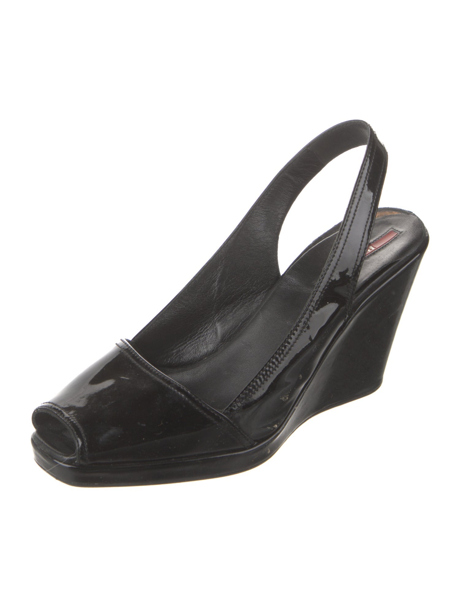 Prada Sport Patent Leather Slingback Pumps