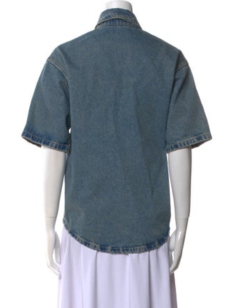 Prada 2023 Short Sleeve Button-Up Top