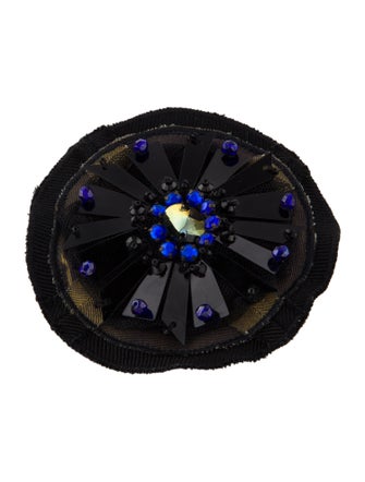 Prada Crystal & Fabric Pin Brooch
