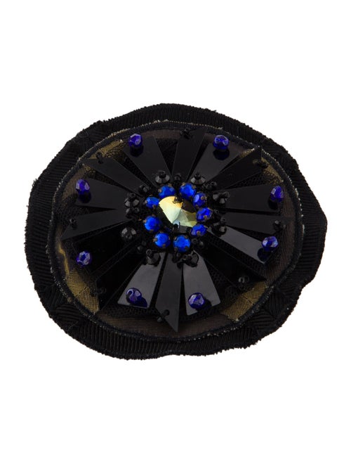 Prada Crystal & Fabric Pin Brooch