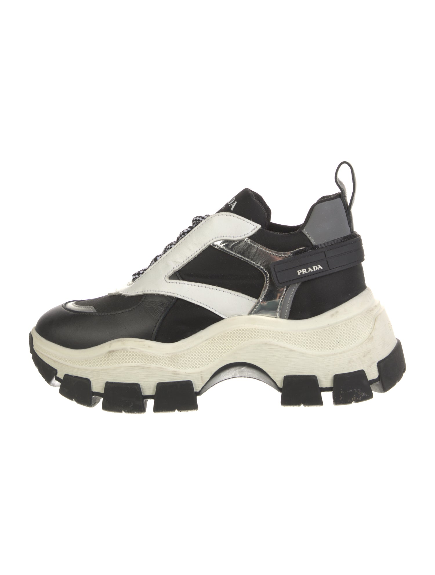 Prada Nylon Colorblock Pattern Chunky Sneakers