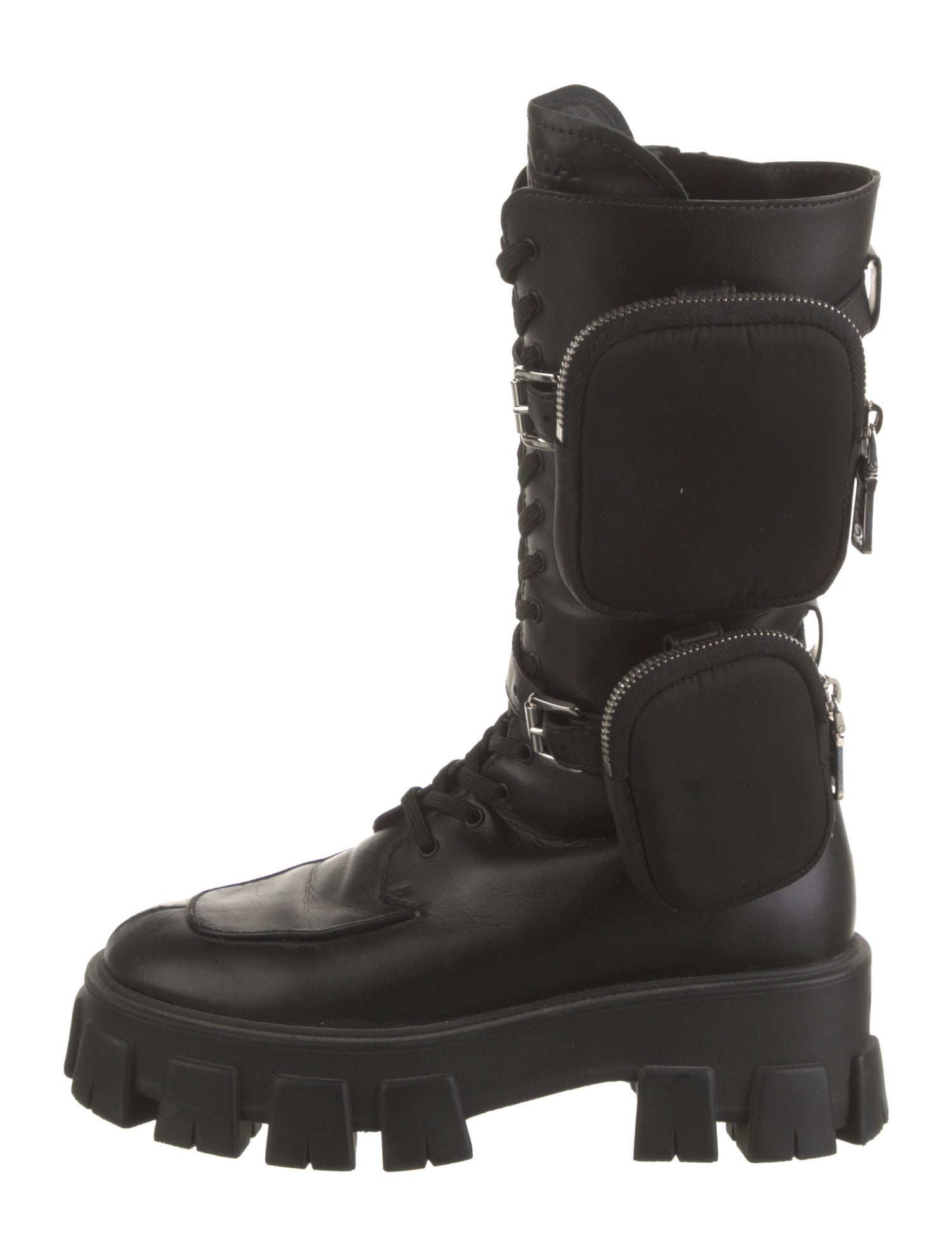 Prada Leather Combat Boots