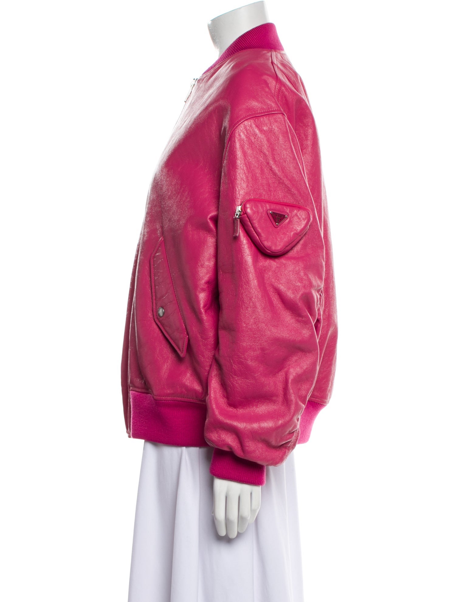 Prada 2021 Leather Bomber Jacket w/ Tags