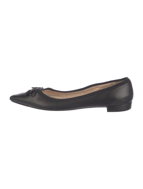 Prada Leather Bow Accents Ballet Flats