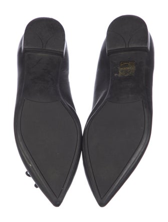 Prada Leather Bow Accents Ballet Flats