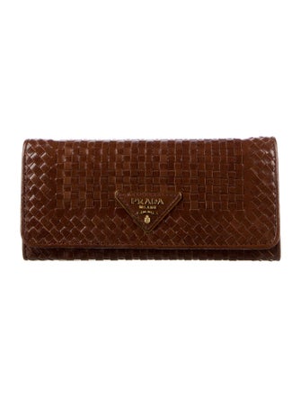 Prada Madras Leather Continental Wallet