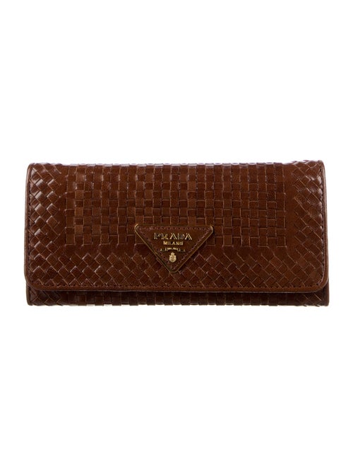 Prada Madras Leather Continental Wallet