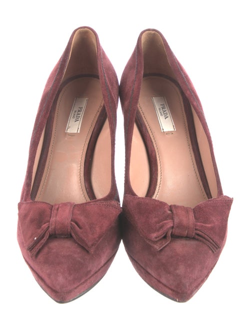Prada Suede Bow Accents Pumps