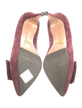 Prada Suede Bow Accents Pumps