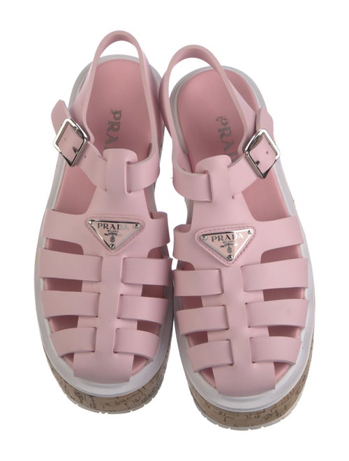 Prada Rubber Cutout Accent Slingback Pumps