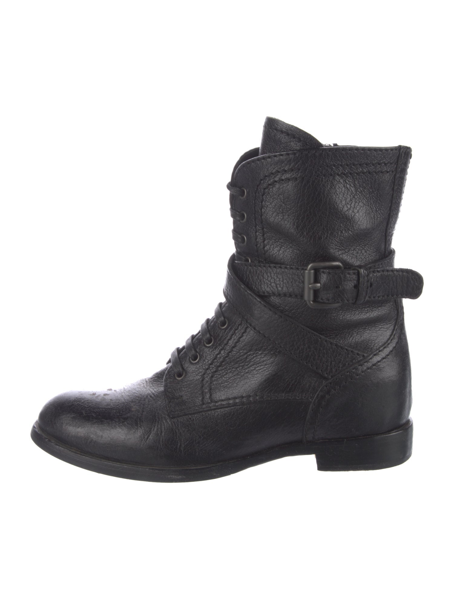 Prada Leather Combat Boots