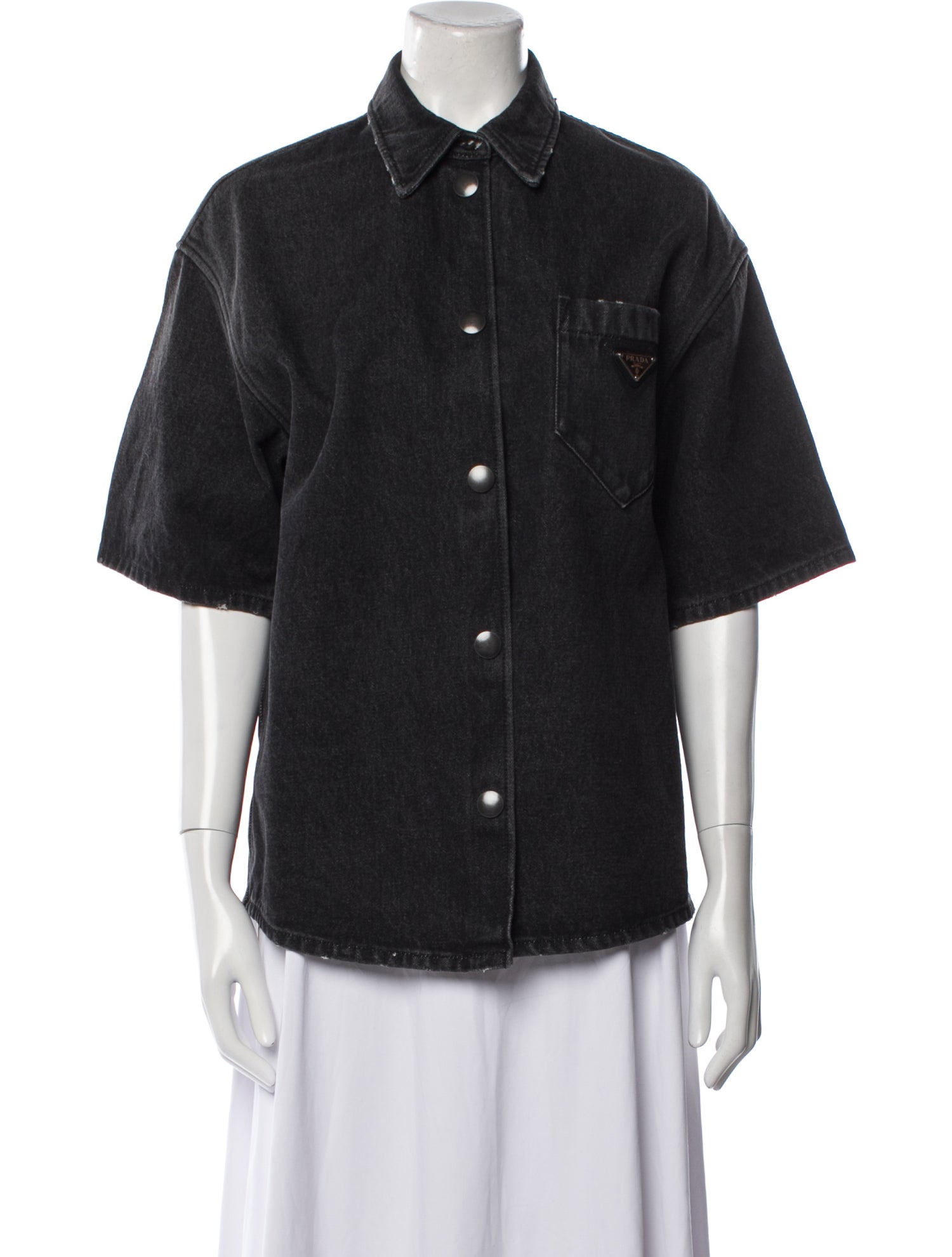 Prada 2022 Short Sleeve Button-Up Top