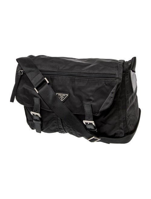 Prada Enameled Metal Triangle Shoulder Bag