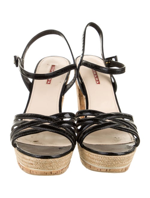 Prada Sport Patent Leather Slingback Sandals